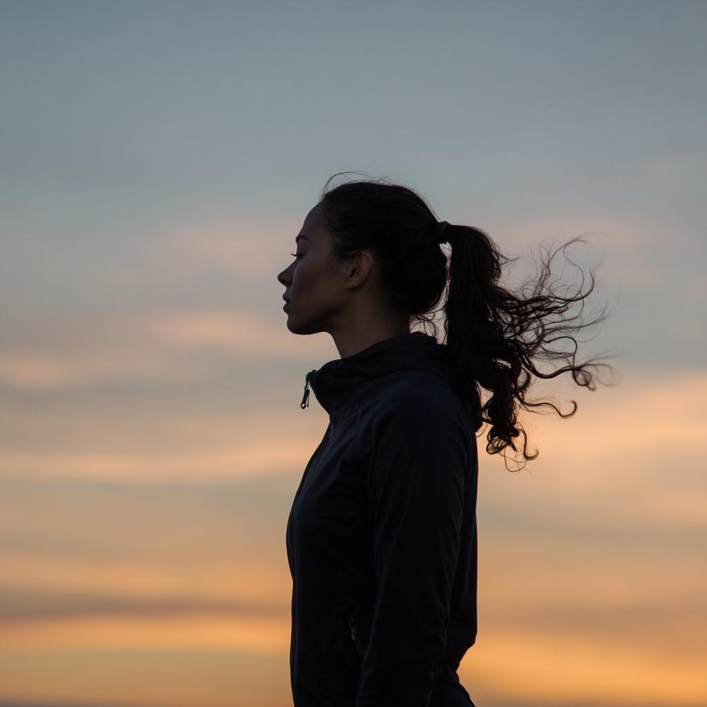 Woman standing in the morning light
